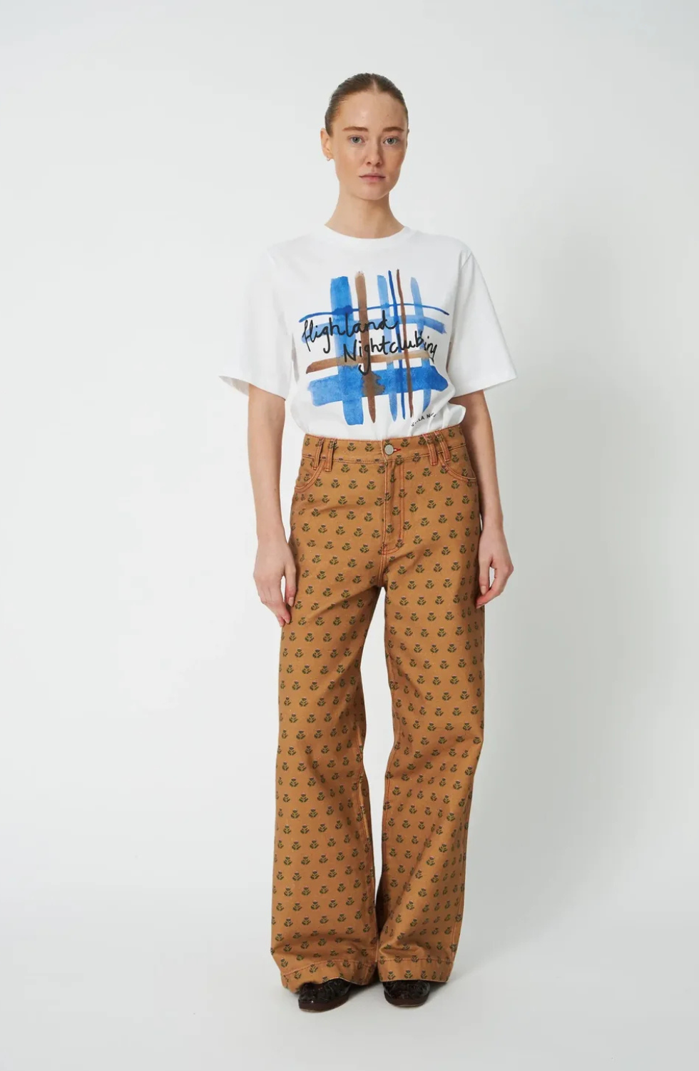 Printed Canvas Pants
