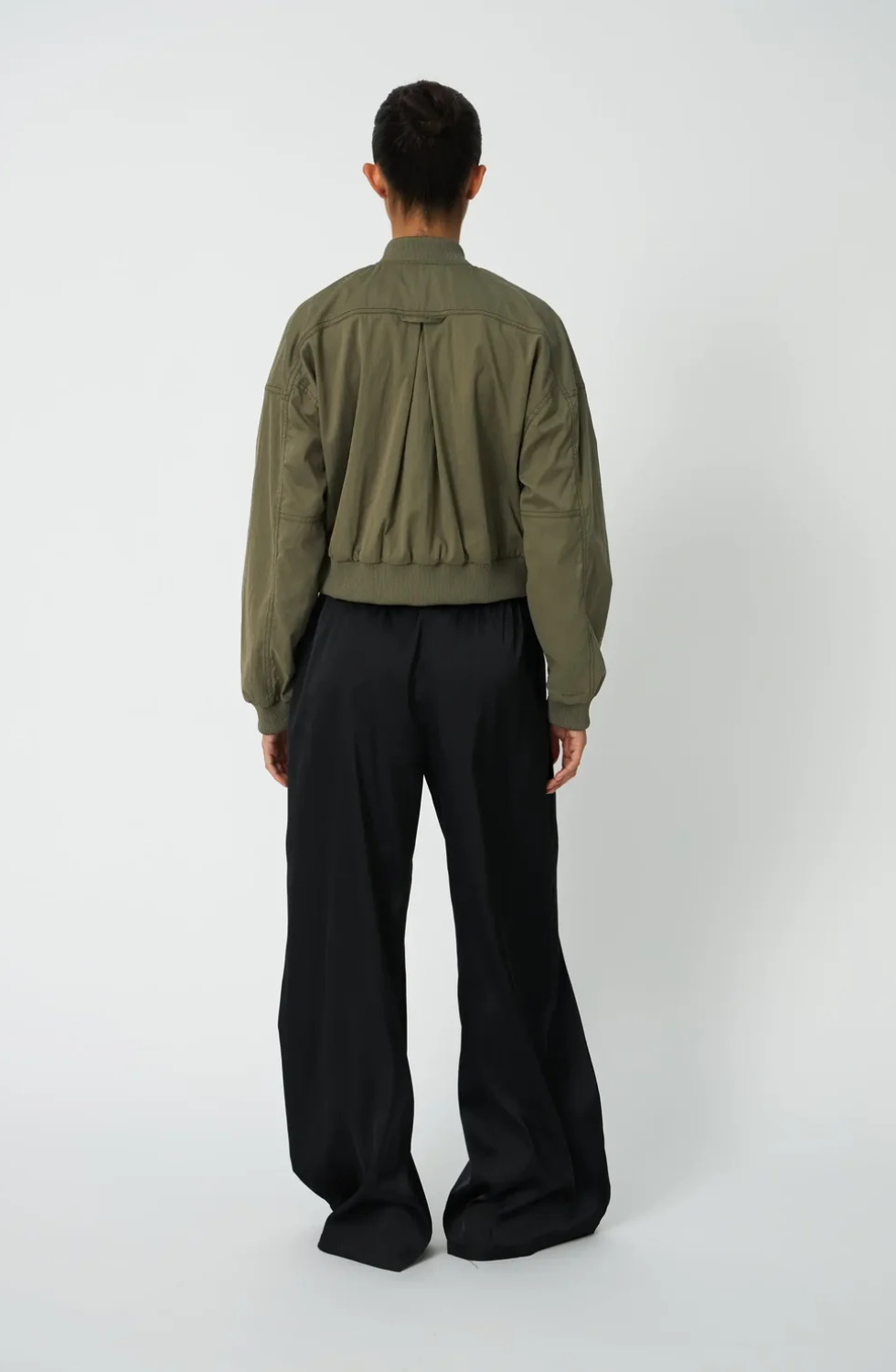 Loose Pants with Elastic Waist - Black