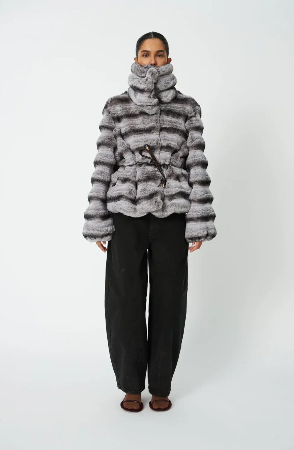 Faux Fur Jacket - Fall Grey