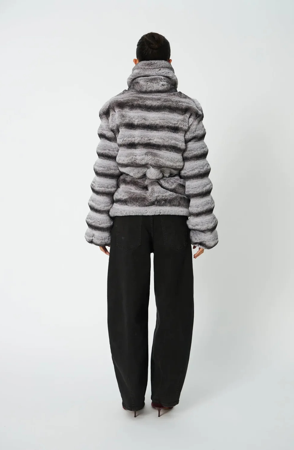 Faux Fur Jacket - Fall Grey
