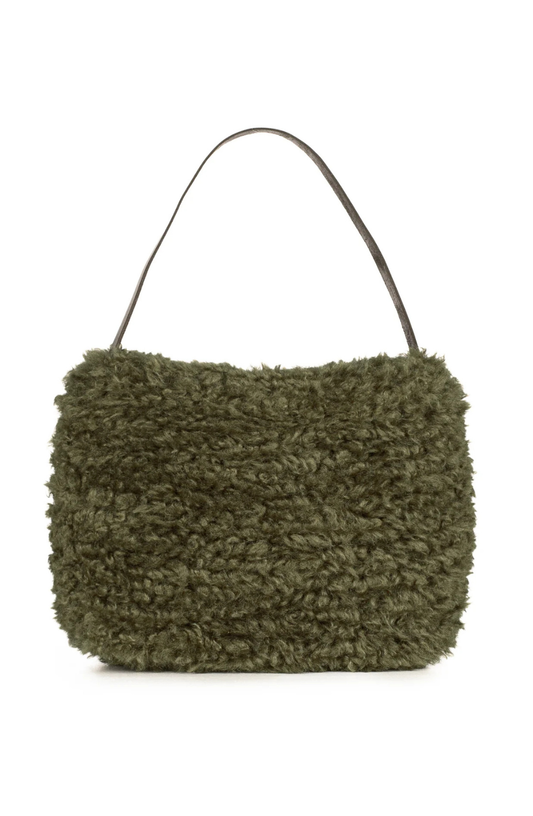 Arc Bag - Forest Green Faux Sheepskin