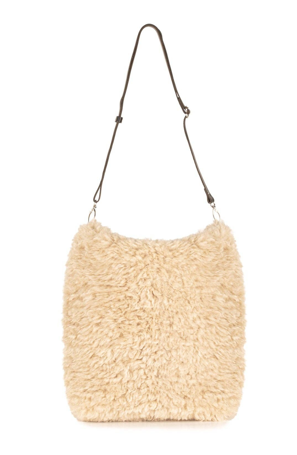 Barrel Tote Bag - Cream Faux Sheepskin