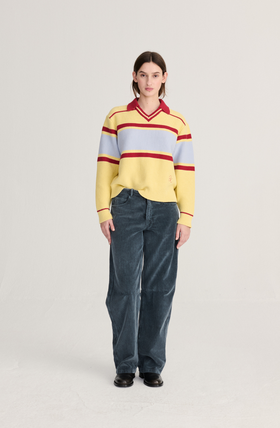 Structured Wool-Cotton Polo Jumper
