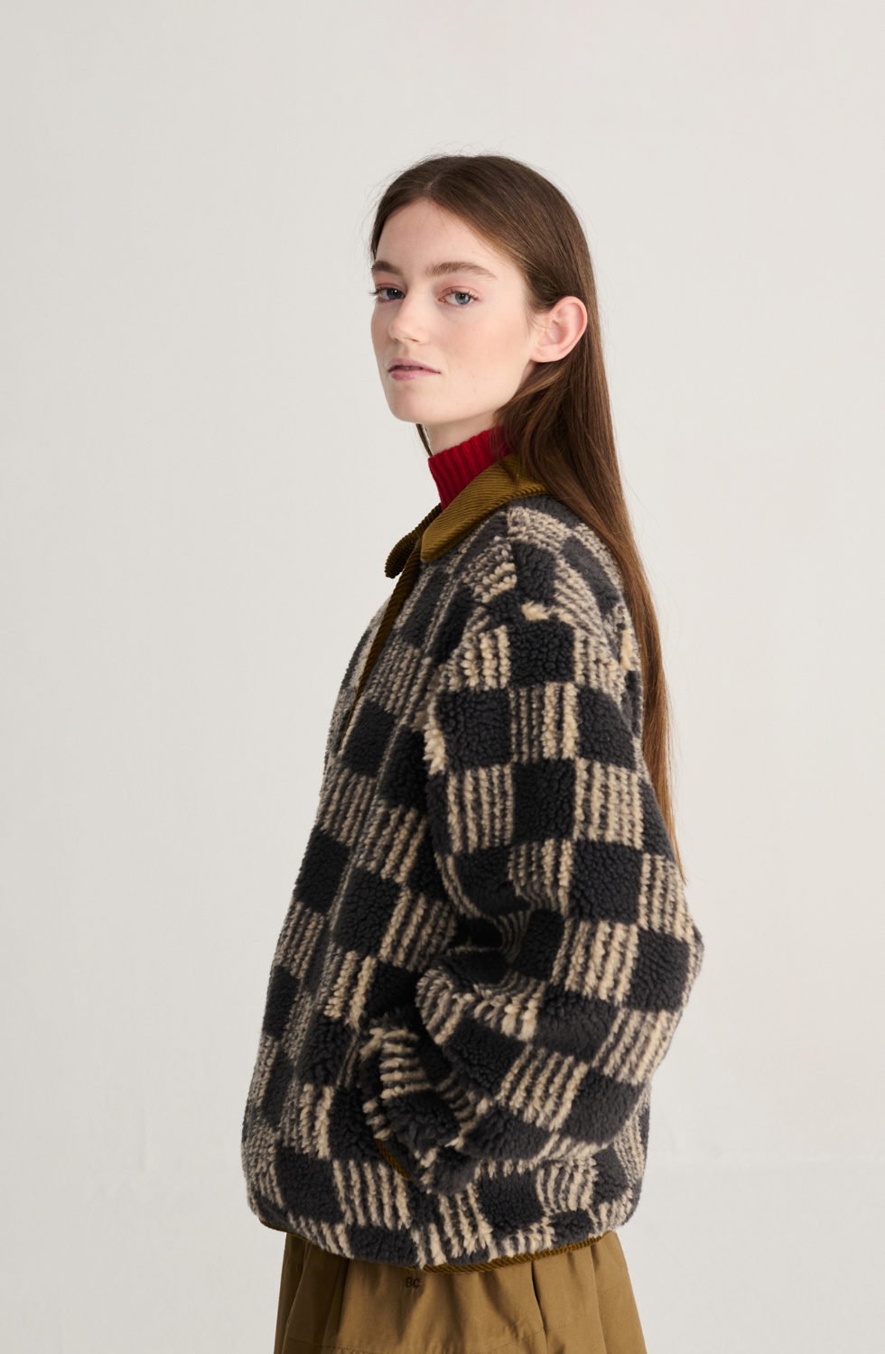 Almost Moire All Over Sherpa Jacket