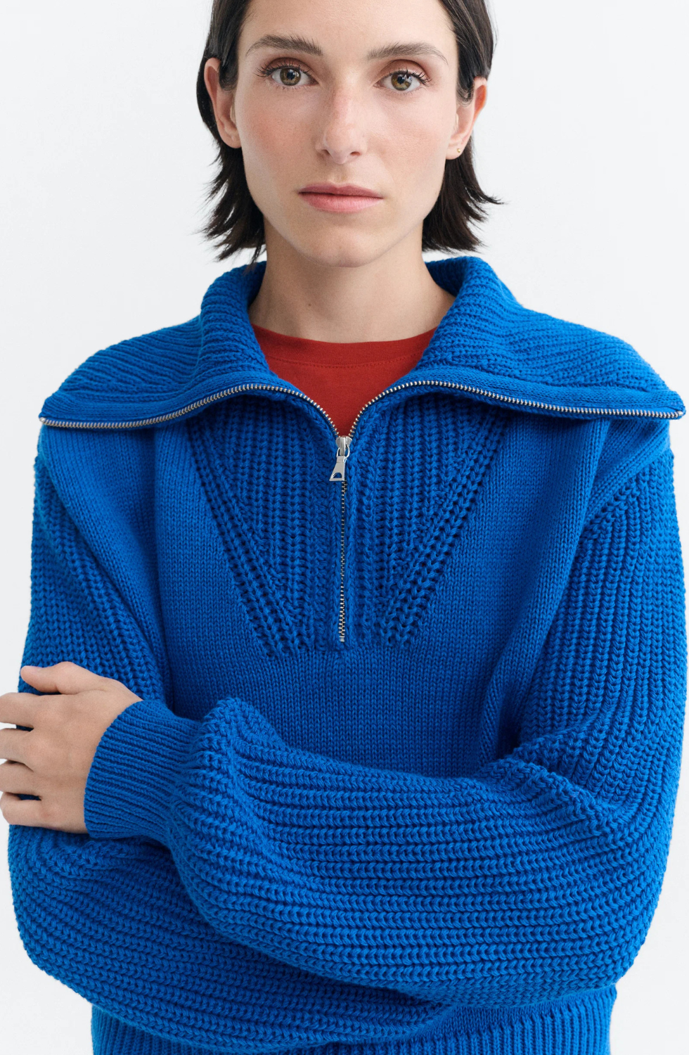 Blue Recycled Cotton Tanit Sweater