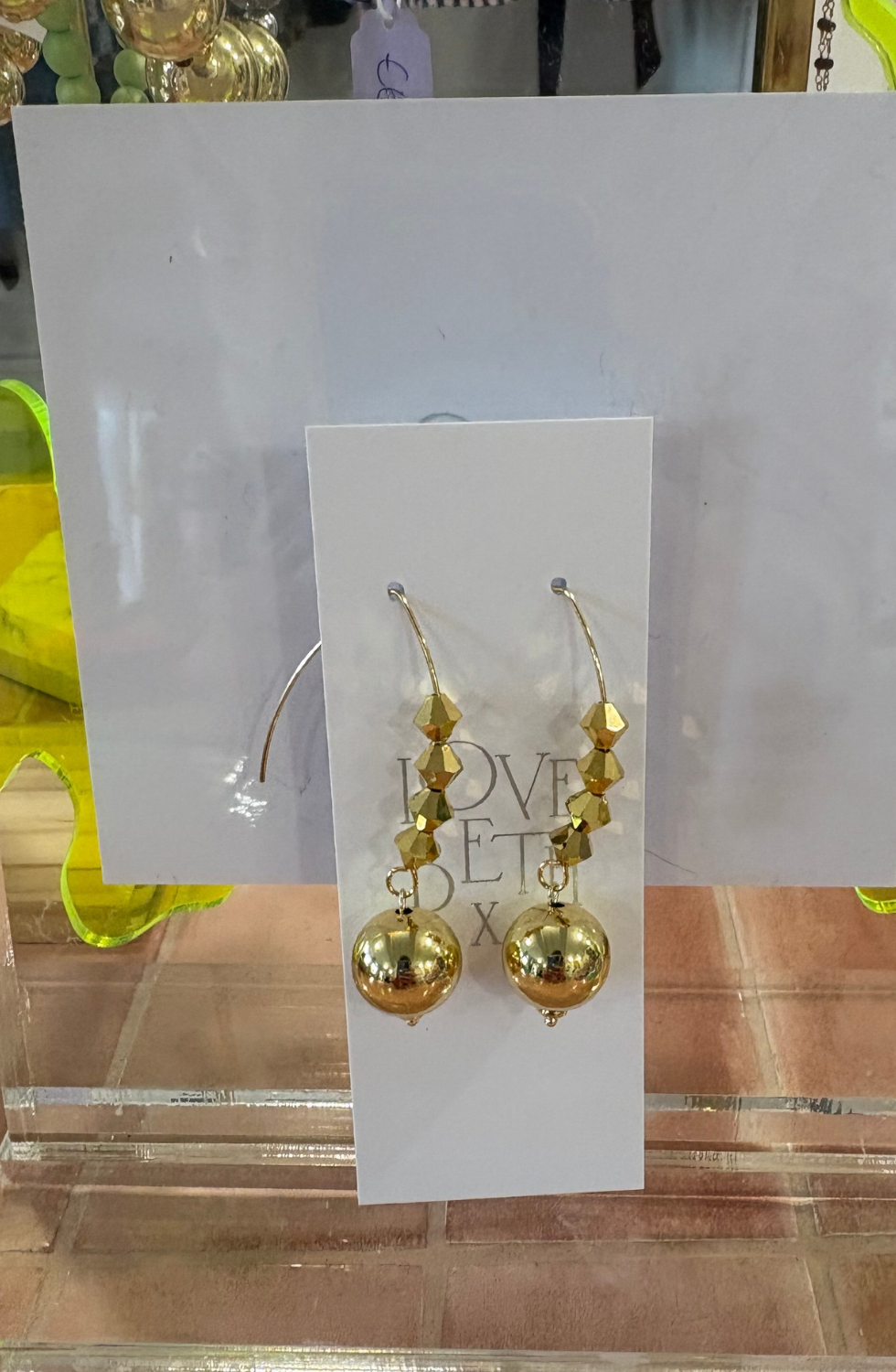 LOVE BETH - Greer gold crystal drop earrings