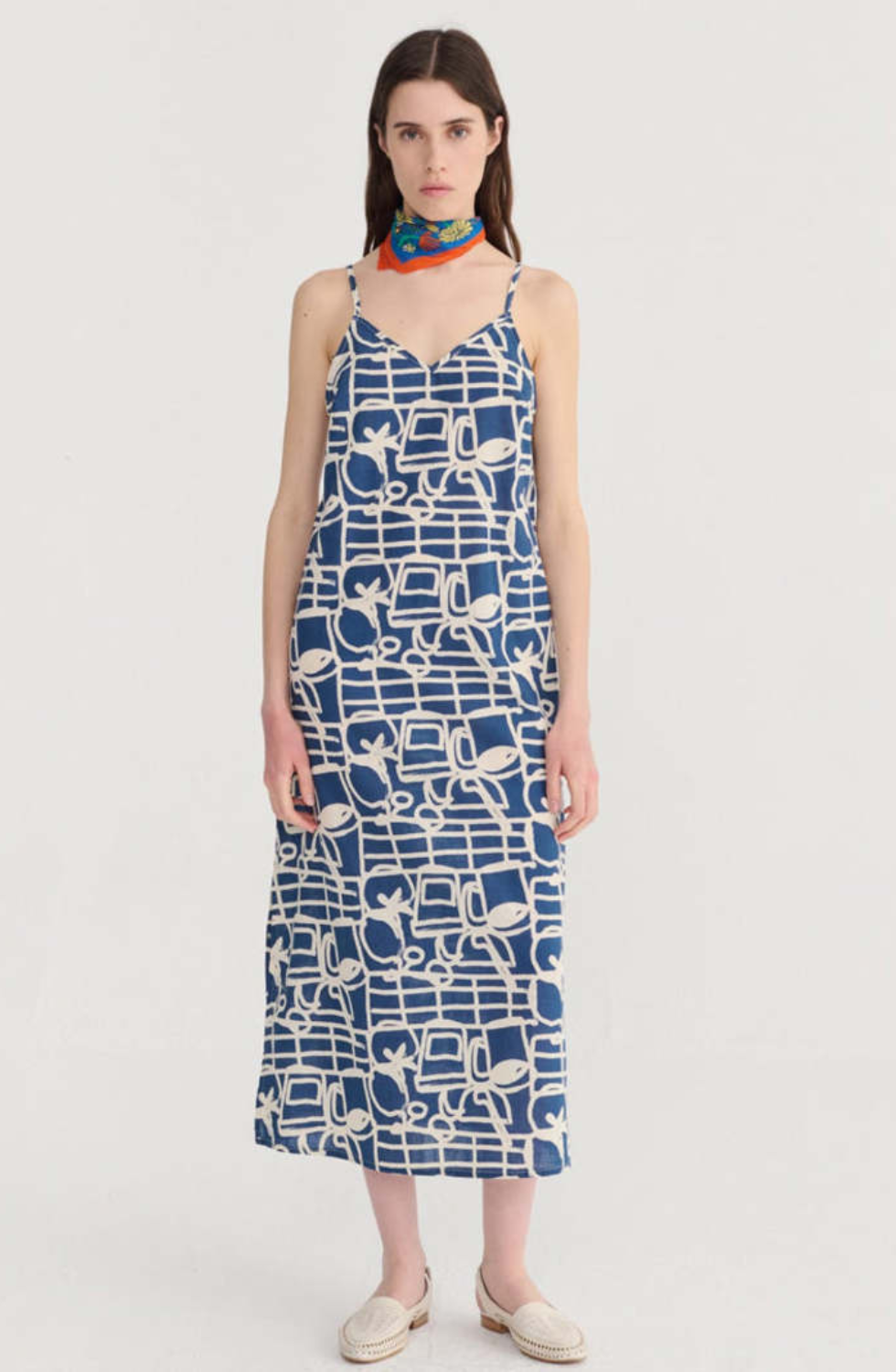 Cookery festival pattern strap dress