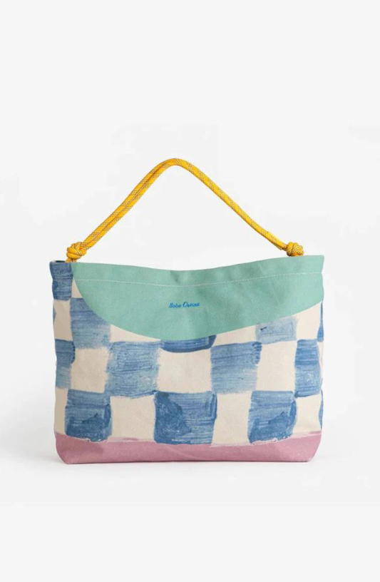 Color block canvas cross‑body bag