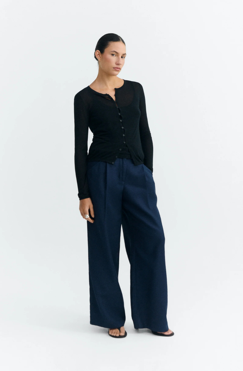 Molly blue hemp wide leg pants
