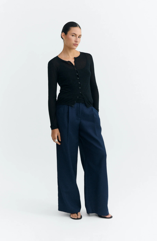 Molly blue hemp wide leg pants