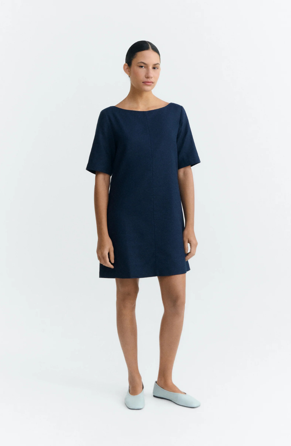 Kieran navy hemp short dress