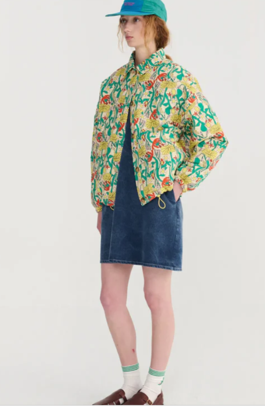 Colour Herbalist pattern quilted jacket