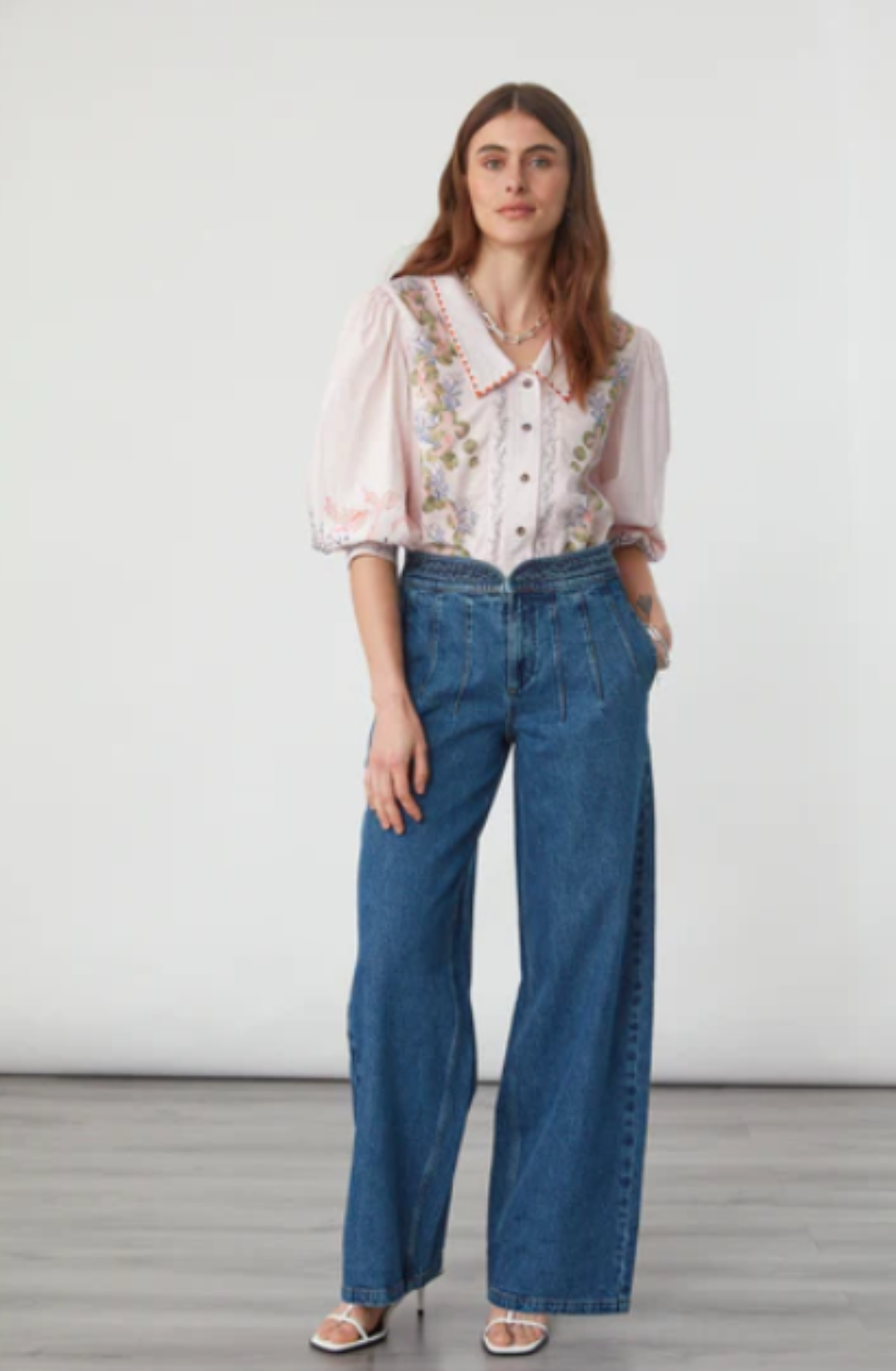 Zena top in indigo coral