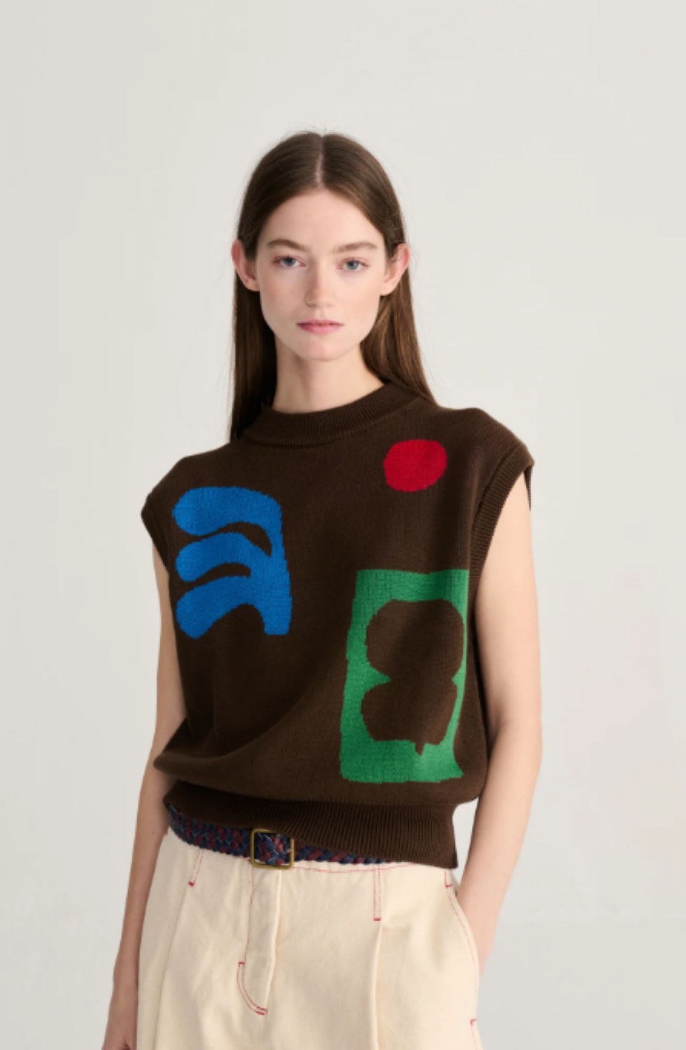 Plant Seal Jacquard Cotton Vest