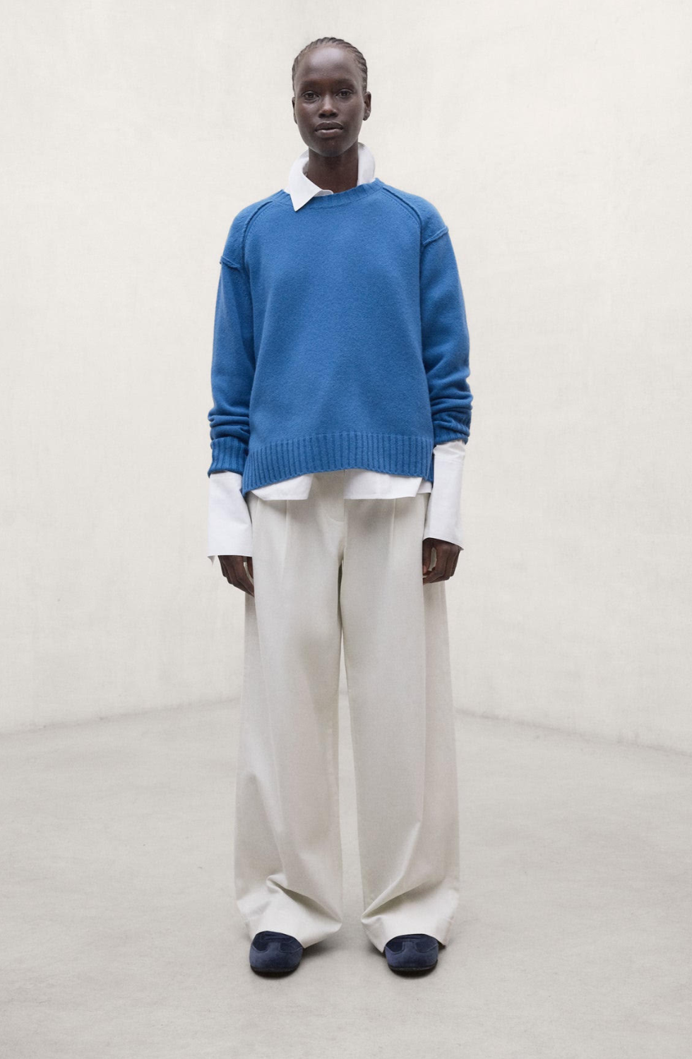 White Technical Cotton Miel Trousers