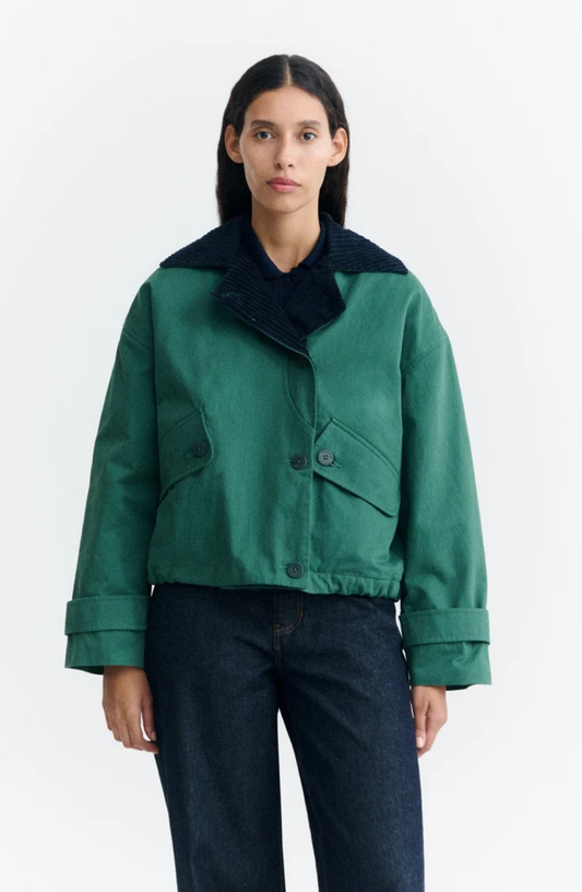 Norma Jacket - Dark Green & Navy
