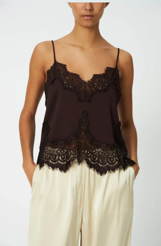 Underlayer Lace top - Dark Brown