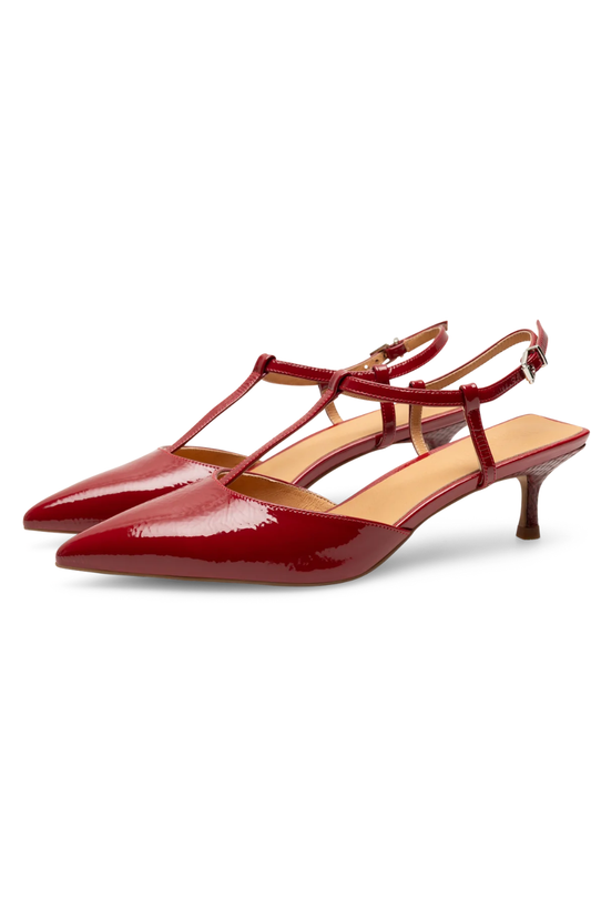 Lucca Patent - Cranberry