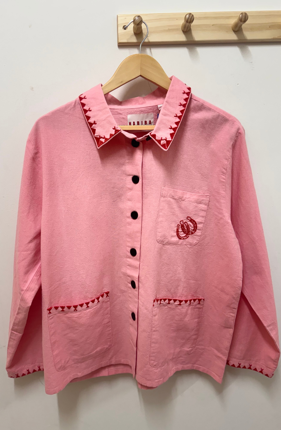 Polly Embroidery Jacket- Flamingo