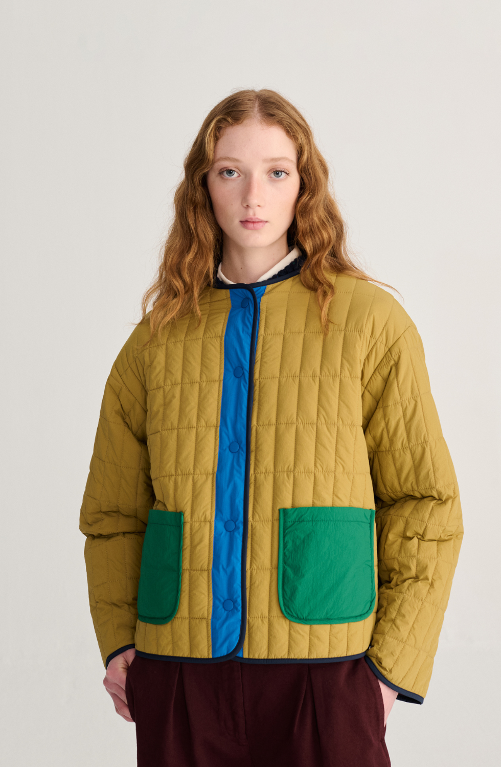 Colour Block Light Padded Reversible Jacket