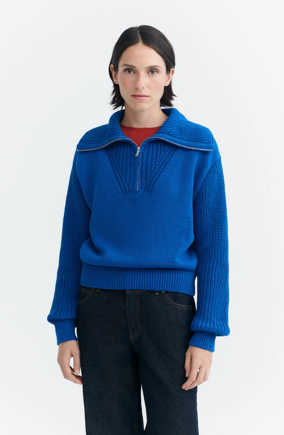 Blue Recycled Cotton Tanit Sweater