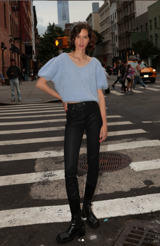 Lolanda Short Sleeve Top - Light Blue