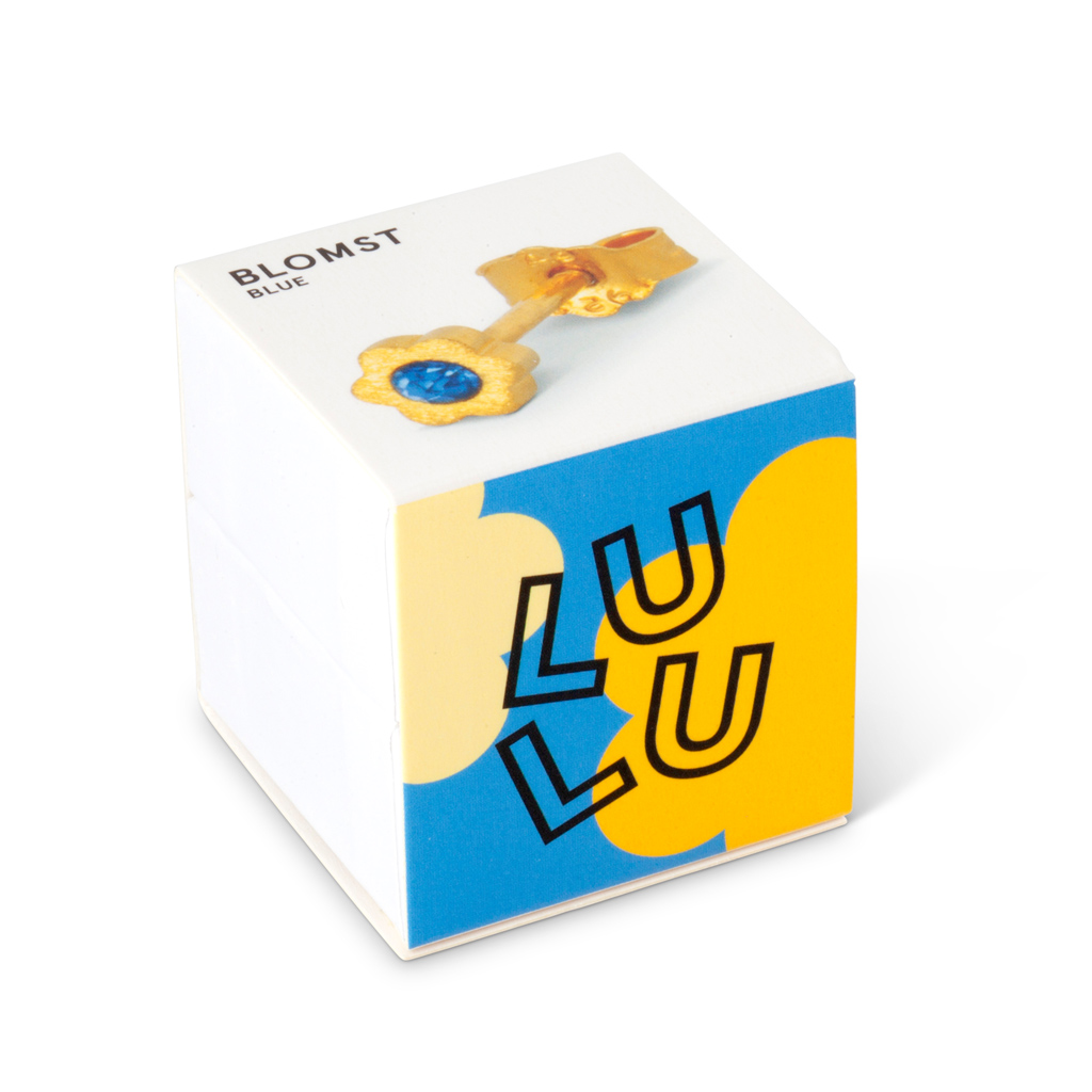 LULU1080 - BLOMST 1 PCS - GOLD PLATED - Blue - Extra 5