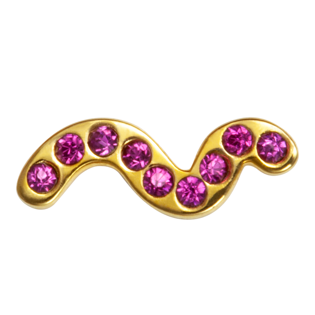 LULU1111 - SNAKY 1 PCS - GOLD PLATED - Pink - Extra 2